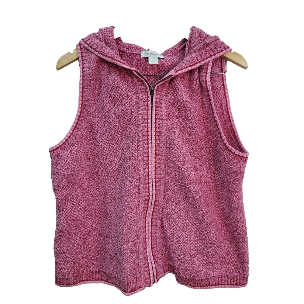 Christopher & Banks Pink Hooded Vest. Size XL